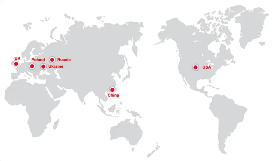 World map showing global honeypot sensor locations